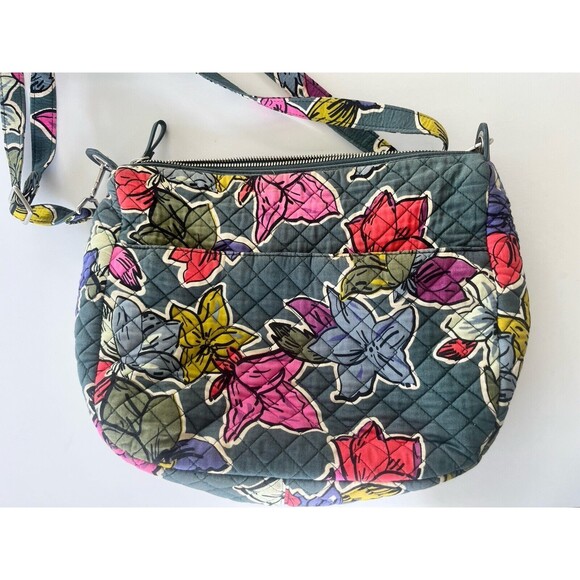 Vera Bradley Carson Shoulder Bag Crossbody Signature Cotton, Falling Flowers - Picture 11 of 13